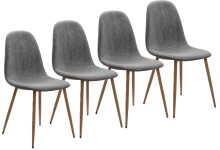 Polsterstuhl >Anya< (4er Set) in Holzoptik / Cord...