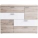 Sideboard >Saxe< in Sandeiche /Weiss - 125x95,9x41,3cm (BxHxT)