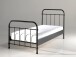 Metallbett >NEW YORK< in Schwarz aus Metall - 210x111x98cm (BxHxT)