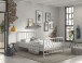 Metallbett >BRONXX< in Weiss matt aus Metall - 146,5x110x207cm (BxHxT)