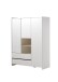 Kleiderschrank >KIDDY< in Weiß aus Massiv Kiefer und MDF - 133x190x55cm (BxHxT)