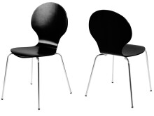 Stapelstuhl >Marcus< in Schwarz aus MDF -...