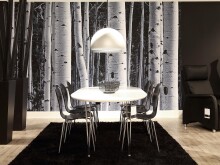 Stapelstuhl >Marcus< in Schwarz aus MDF - 49x87x53cm (BxHxT)
