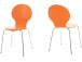 Stapelstuhl >Marcus< in Orange aus MDF - 49x87x53cm (BxHxT)