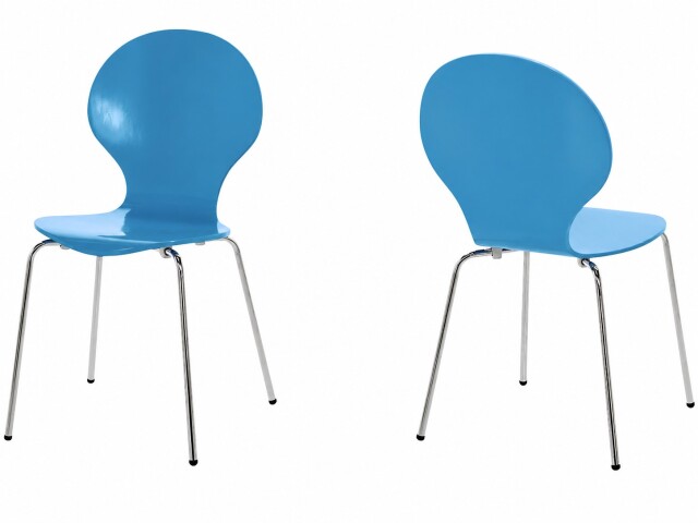 Stapelstuhl >Marcus< in kobaltblau aus MDF - 49x87x53cm (BxHxT)
