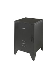 Nachtkonsole >BRONXX< in Schwarz matt aus Metall -...