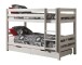Etagenbett >PINO< in Kiefer massiv weiss lackiert - 210x140x105 (BxHxT)