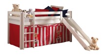 Spielbett >PINO< in Kiefer massiv weiss lackiert -...