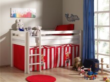 Spielbett >PINO< in Kiefer massiv weiss lackiert -...