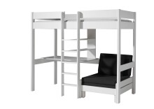 Hochbett >PINO< in Kiefer massiv weiß...