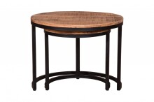 Couchtisch >IRON< in braun / schwarz aus Massivholz...