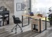 Schreibtisch >HOME DESK< in Eiche Sägerau Nachbildung - 159x75x70cm (BxHxT)