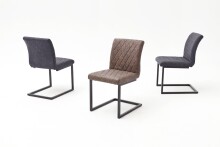 Freischwinger >KANSAS / KIAN< 2er-Set in braun - 47x86x63cm (BxHxT)