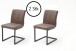 Freischwinger >KANSAS / KIAN< 2er-Set in braun - 47x86x63cm (BxHxT)