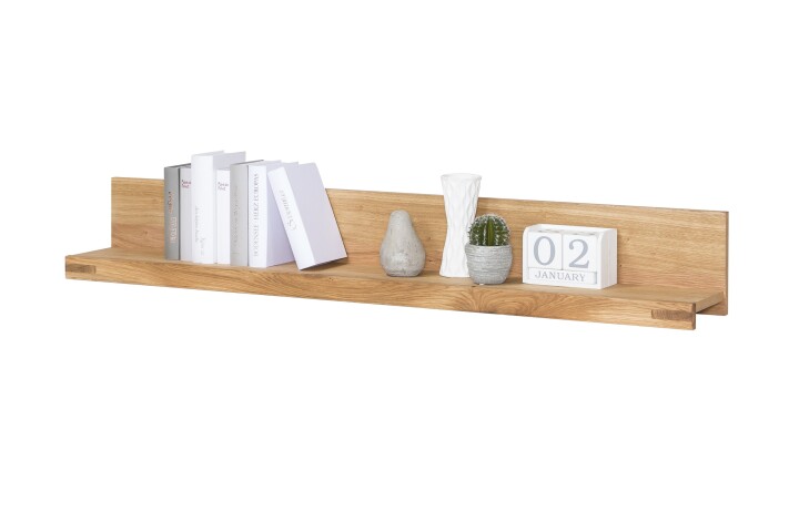 Wandboard >Tom-I< in Wildeiche aus Teilmassiv - 138x20x20cm (BxHxT)