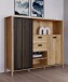 Kommode >Jecho< in Mauvella Eiche / Schwarz - 149,9x129,9x40,2cm (BxHxT)
