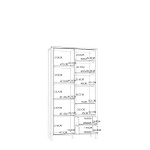 Highboard >Jecho< in Mauvella Eiche / Schwarz - 103,4x200,3x40,2cm (BxHxT)