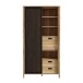 Highboard >Jecho< in Mauvella Eiche / Schwarz - 103,4x200,3x40,2cm (BxHxT)