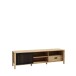 TV-Board >Jecho< in Mauvella Eiche / Schwarz - 174,8x49,9x40,2cm (BxHxT)