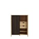 Kommode >Jecho< in Mauvella Eiche / Schwarz - 103,4x129,9x40,2cm (BxHxT)