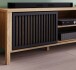 Sideboard >Jecho< in Mauvella Eiche / Schwarz - 174,8x91,5x40,2cm (BxHxT)