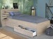 Einzelbett >Escale 1< in Japanische Eiche - 217x122x89cm (LxBxH)