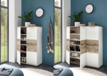 Schuhschrank >Hugo< in Weiß matt - 120x118x38cm (BxHxT)