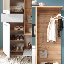 Kompaktgarderobe >Entra< in Eiche Artisan Nachbildung - 117x198x38 (BxHxT)
