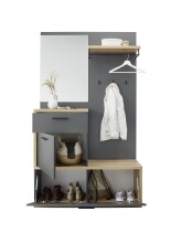 Kompaktgarderobe >Louis< in Dunkelgrau - 115x198x38cm (BxHxT)