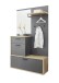 Kompaktgarderobe >Louis< in Dunkelgrau - 115x198x38cm (BxHxT)