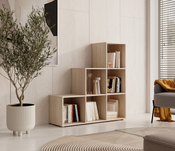Regal >Luna< in Eiche Sonoma

 - 112x114x35cm (BxHxT)