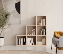Regal >Luna< in Eiche Sonoma

 - 112x114x35cm (BxHxT)