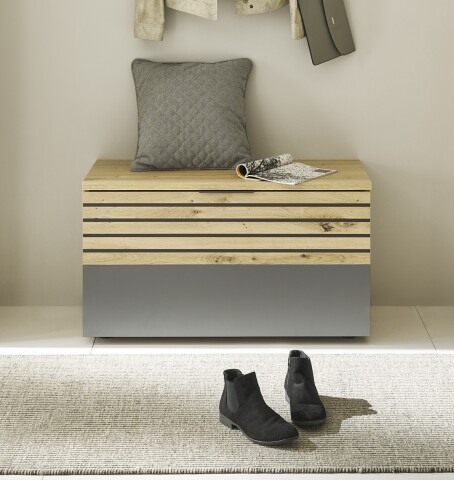 Schuhbank >Melisande< in Artisan Eiche Nachbildung  - 85x45x38cm (BxHxT)