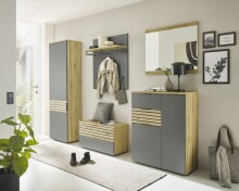 Schuhschrank >Melisande< in Grau matt - 85x103x38cm (BxHxT)