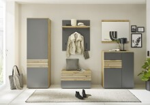 Garderobenschrank >Melisande< in Grau matt - 60x200x38cm (BxHxT)