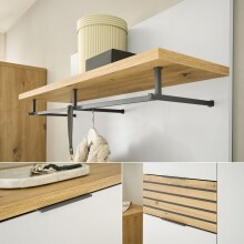 Garderobenpaneel >Melisande< in Weiß matt - 85x95x27cm (BxHxT)