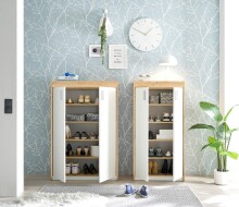 Schuhschrank >Pincas< in Artisan Eiche - 64x126x38cm (BxHxT)