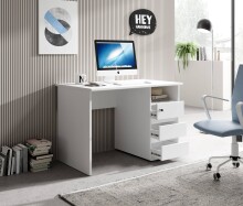 Schreibtisch >Flinn< in Weiß matt - 110x75x65cm (BxHxT)