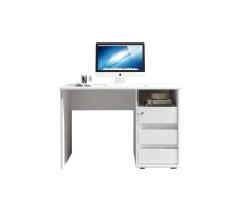 Schreibtisch >Flinn< in Weiß matt - 110x75x65cm (BxHxT)