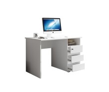 Schreibtisch >Flinn< in Weiß matt - 110x75x65cm (BxHxT)