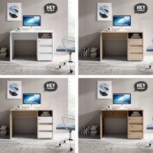 Schreibtisch >Flinn< in Weiß matt - 110x75x65cm (BxHxT)