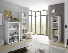 Regal >Modica< in Weiß aus Holzwerkstoff E1 Wabe - 80x123x38cm (BxHxT)