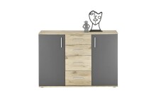 Kommode >BC 1040< in Grau matt - 120x84x35 (BxHxT)