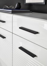 Kommode >BC 1065< in Weiß hochglanz aus MDF - 120x83x40cm (BxHxT)