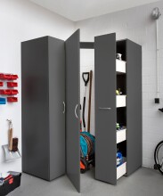 Mehrzweckschrank >MULTIRAUMKONZEP< in Graphit - 30x185x40cm (BxHxT)