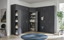 Mehrzweckschrank >MULTIRAUMKONZEP< in Graphit - 50x185x40cm (BxHxT)