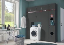 Mehrzweckschrank >MULTIRAUMKONZEPT< in Graphit - 40x185x40cm (BxHxT)