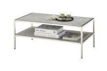 Couchtisch >ORINOCO< in Keramik-Optik grau aus Glas - 60x110x45cm (LxBxH)