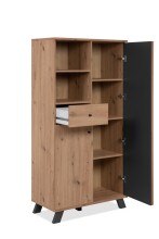 Highboard >Medan< in Artisan Oak / anthrazit  - 80x156x40cm (BxHxT)