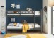 Etagenbett >Moritz< in Kiefer teilmassiv Grau - 207x140x97cm (BxHxT)